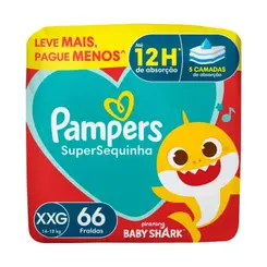Fralda Pampers Supersequinha Tamanho XXG 66 Unidades
