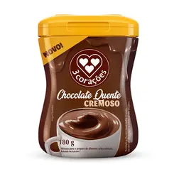 Chocolate Quente 3 Corações Cremoso em Pó 180g