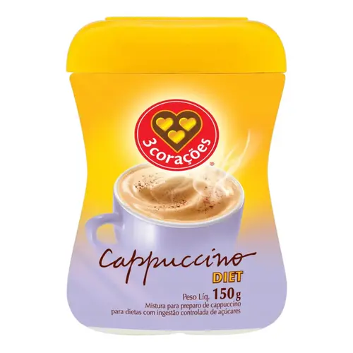 Cappuccino Diet 3 Corações Pote 150g