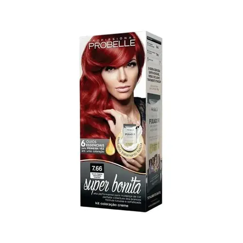 Tintura Probelle Super Bonita 7.66 Louro Médio Vermelho