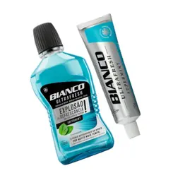 Enxaguante Bucal 500ml + Creme Dental Bianco Supermint 70g
