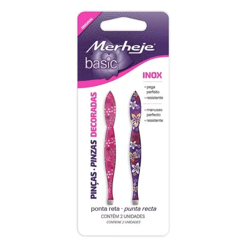 Pinça Depilatória Merheje Basic Decorada 2 Un