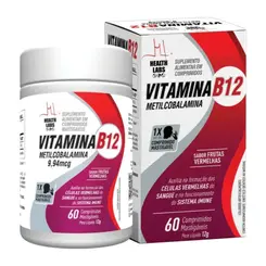 Vitamina B12 Frutas Vermelhas Health Labs 60 Comprimidos
