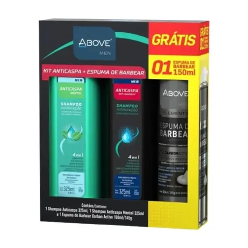 Kit Above Anticaspa Shampoo 325ml  + Condicionador 325ml + Espuma 150ml