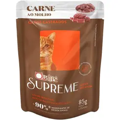 Ração Úmida Quatree Supreme Para Gatos Castrados Sabor Carne 85 g