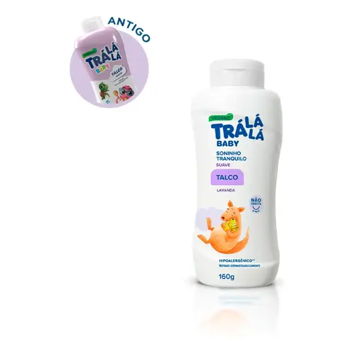 Talco bebê Trá Lá Lá baby suave frasco 160g