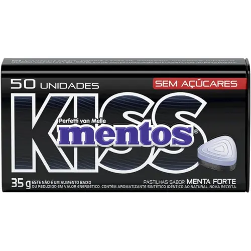 Pastilhas Mentos Kiss Sabor Menta Forte 35g