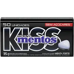 Pastilhas Mentos Kiss Sabor Menta Forte 35g