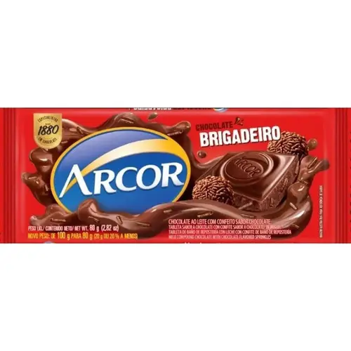 Chocolate Arcor Barra Brigadeiro 80g