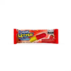 Pirulito Pop Letter Letras e Números Morango 14g