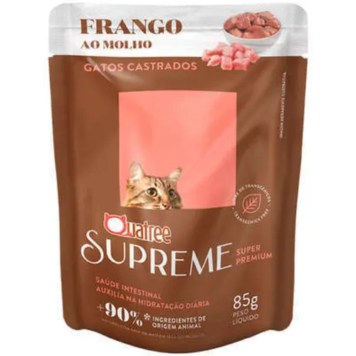 Ração Úmida Quatree Supreme Frango para Gatos Castrados 85g
