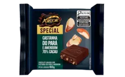 Chocolate Amargo 70% Cacau com Castanha-do-Pará e Amendoim Arcor Special 60g