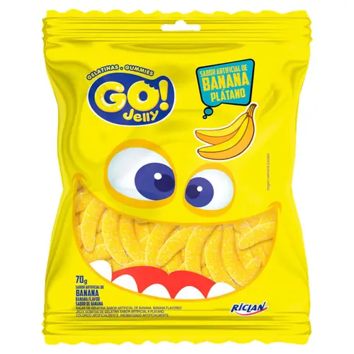 Bala Gelatina Go Jelly Sabor Banana 70g