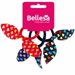 Elástico para Cabelo Meia Gatinha Belessa 3 unidades