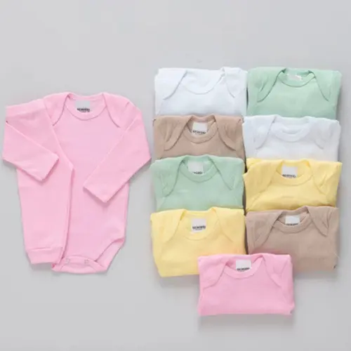 Kit Roupa de Bebê 4 peças 2 Body + 2 Mijão Canelado 100% Algodão M Menina