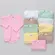 Kit Roupa de Bebê 4 peças 2 Body + 2 Mijão Canelado 100% Algodão M Menina
