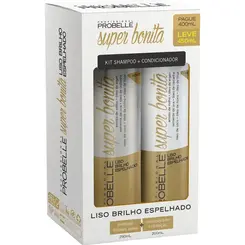 Kit Shampoo E Condicionador Liso Brilho Espelhado Probelle 450 ml