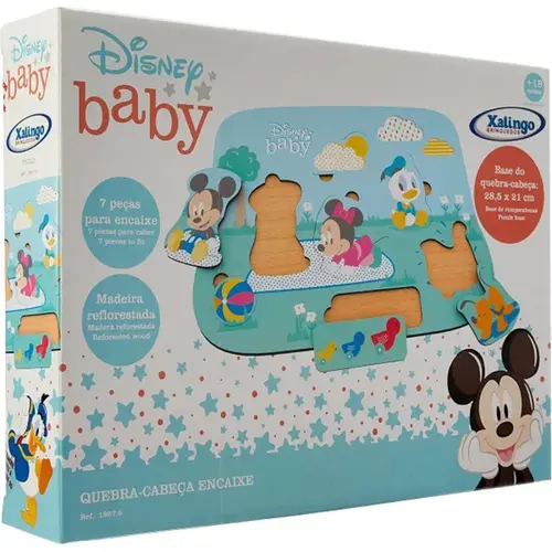 Quebra Cabeça Encaixe Disney Baby Com 7 Peças Xalingo