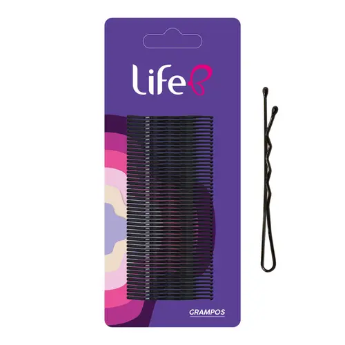 Grampo Life B Pequeno Preto 4,5cm 50 unidades