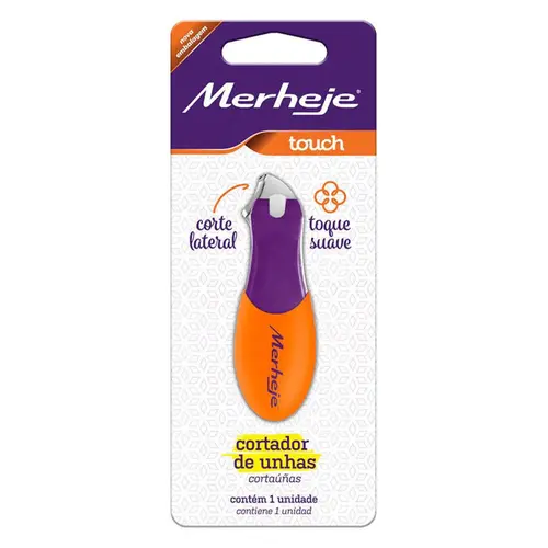 Cortador de Unha Para Mãos Merheje Touch Violeta/ Laranja 1 unidade