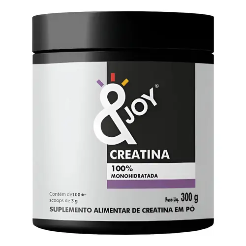Creatina Monohidratada 100% Pura Sem Sabor &Joy 300g