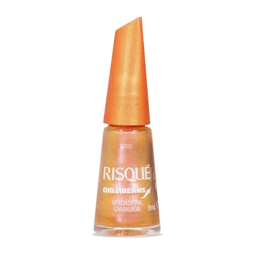 Esmalte Laranja Risqué & Chilli Beans Verdadeira Camaleoa Efeito 8ml