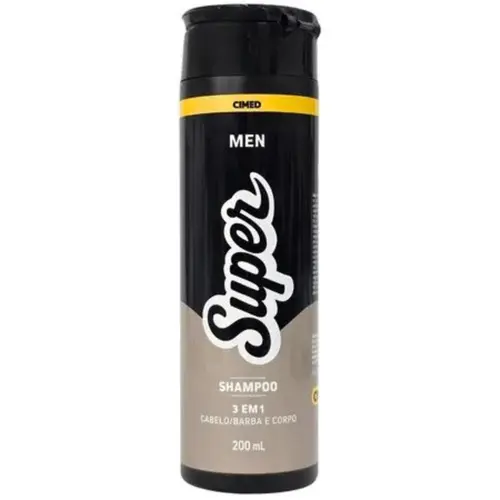 Shampoo 3 em 1 Cabelo, Barba e Corpo Men Super Cimed 200ml