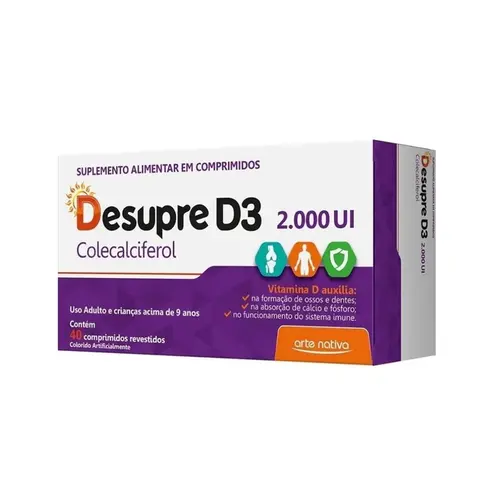Desupre D3 2000ui com 40 comprimidos Arte Nativa