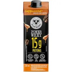Bebida Lactea Cappuccino Doce de Leite Power Whey 3 Corações 250ml