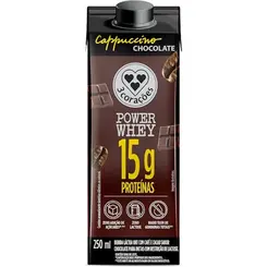 Bebida Lactea 3 Corações Cappuccino Power Whey Chocolate 250ml