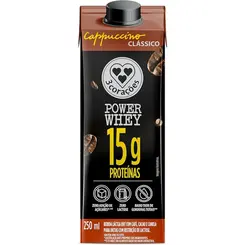 Bebida Láctea 3 Corações Power Whey Cappuccino Clássico 250ml