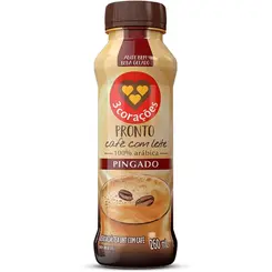 Bebida Láctea 3 Corações Cappuccino Café com Leite 260ml