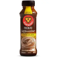 Cappuccino Pronto 3 Corações Chocolate 260ml