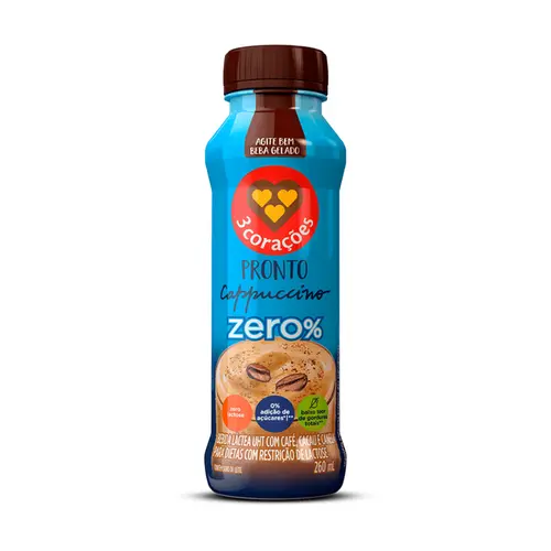 Cappuccino Pronto 3 Corações Zero Lactose 260ml