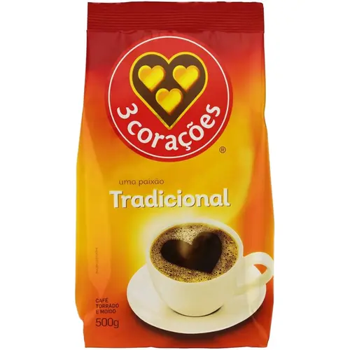 Café Torrado e Moído 3 Corações Tradicional 500g