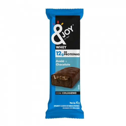 Barra Proteína Whey Sabor Avelã e Chocolate &Joy 42g