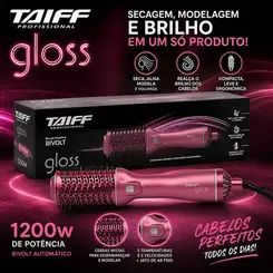 Escova Secadora Taiff Gloss Rose Bivolt (110V/220V) 1200W
