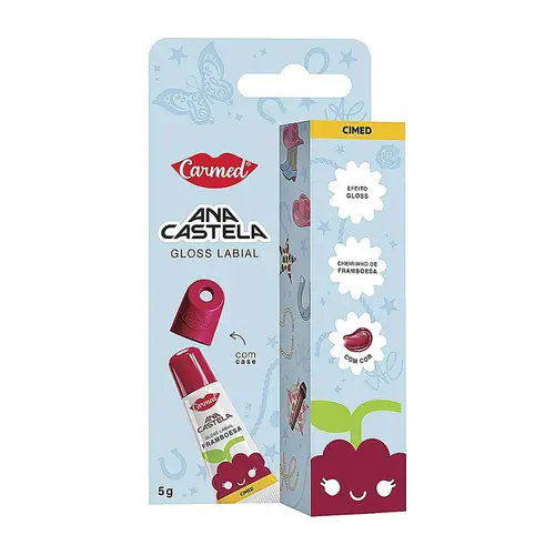 Gloss Labial Carmed Ana Castela Framboesa 5g
