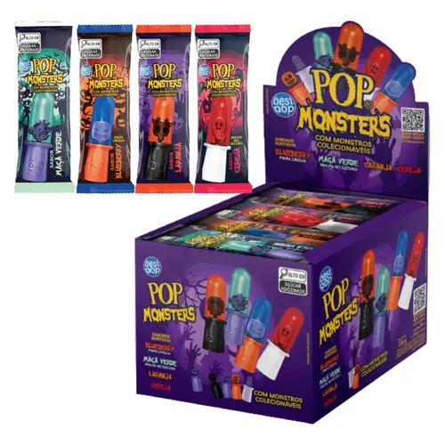 Pirulitos De Festa Pop Monsters C/ Monstrinhos 1 unidade Sortidos