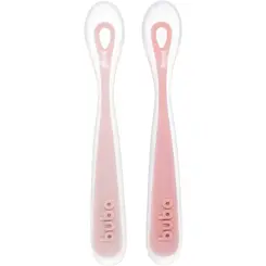 Kit 2 Colheres Em Silicone Fase 1 Rosa