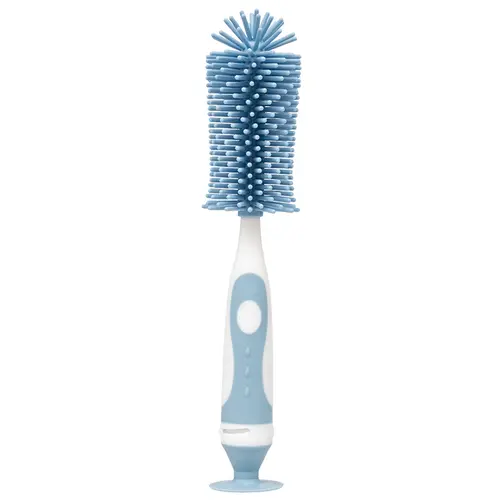 Escova Para Mamadeira Em Silicone Azul Buba