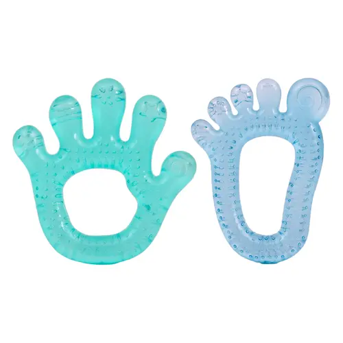 Kit Mordedores com Água Pezinho e Mãozinha Azul Buba