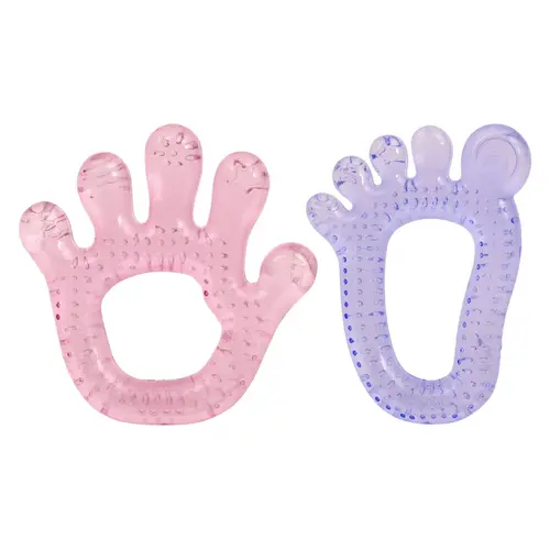 Kit Mordedores com Água Pezinho e Mãozinha Rosa Buba