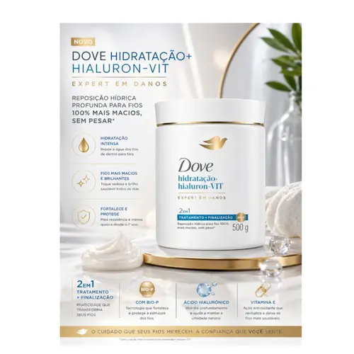 Máscara de Tratamento Dove Hidratação Hialuron-Vit 500g
